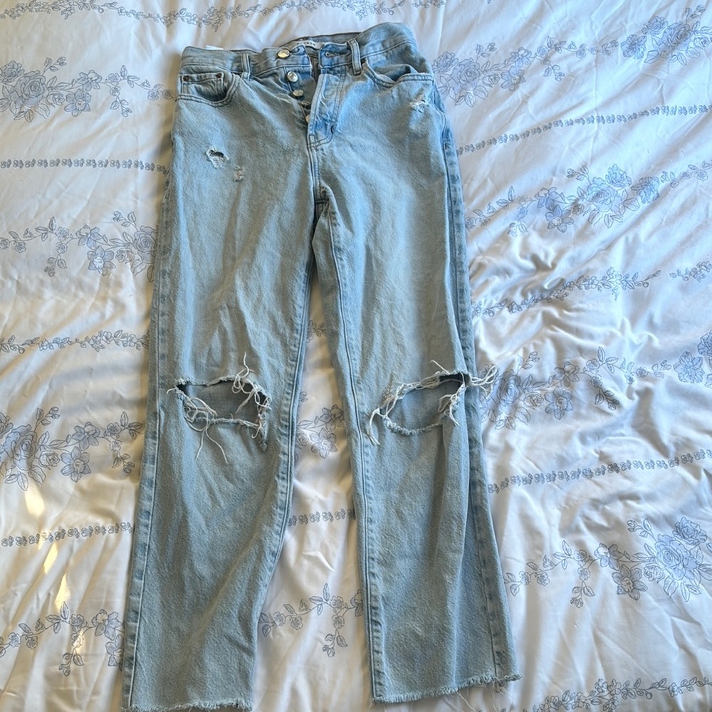Distressed Light Blue Jeans
